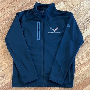 The North Face Black Jacket with Corvette Logo on front chest, full zip